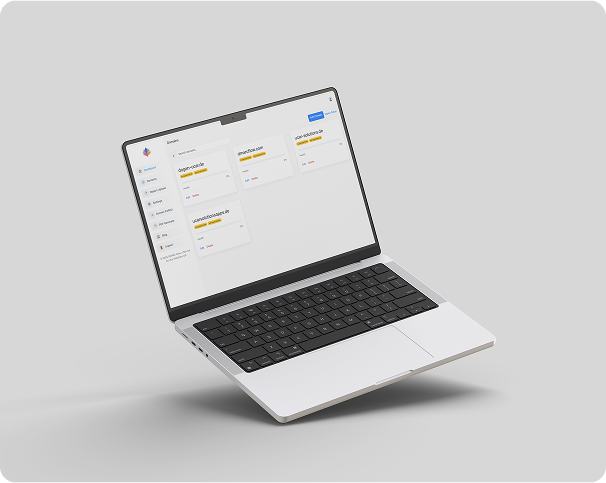 DMARCFlow-Dashboard auf einem Laptop